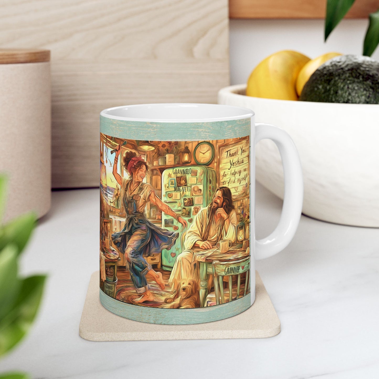 Ceramic Mug — Inspirational Artist Jesus Studio Scene (Thank You Yeshua)
