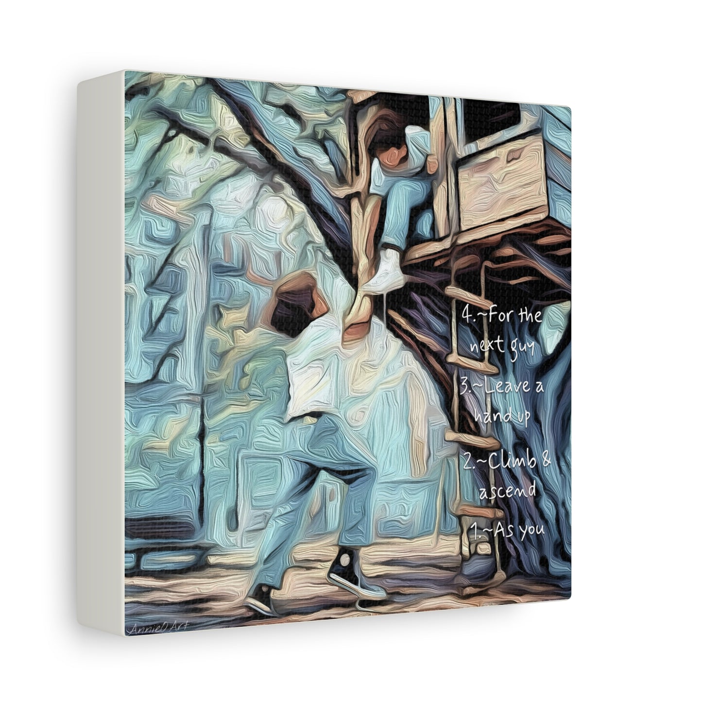 Treehouse Canvas Print — “As You Climb & Ascend, Leave a Hand Up for the Next Guy”—Inspirational Wall Art