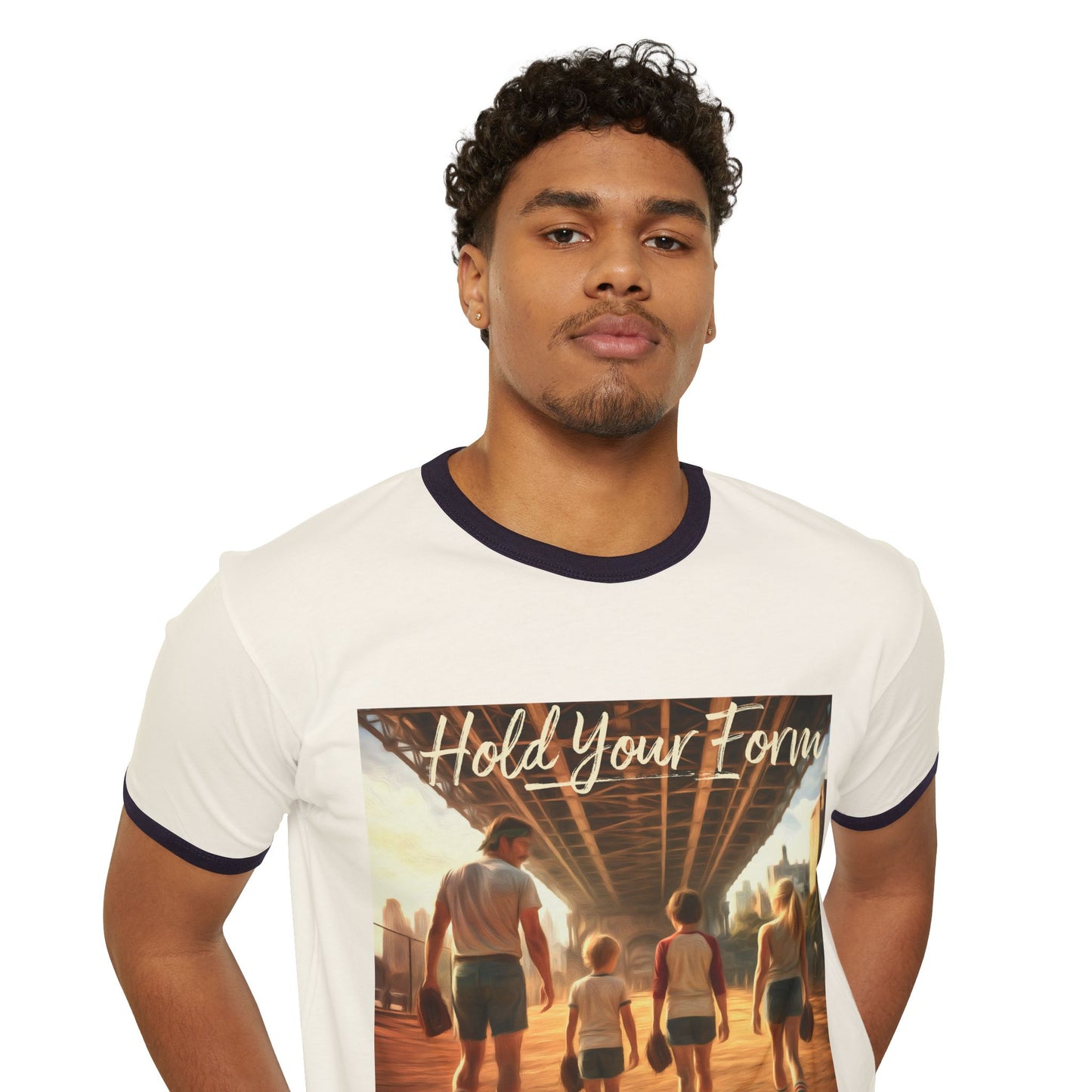 ‘Hold Your Form’ -250th America Vintage Beach Ringer Font & Back Design T-Shirt