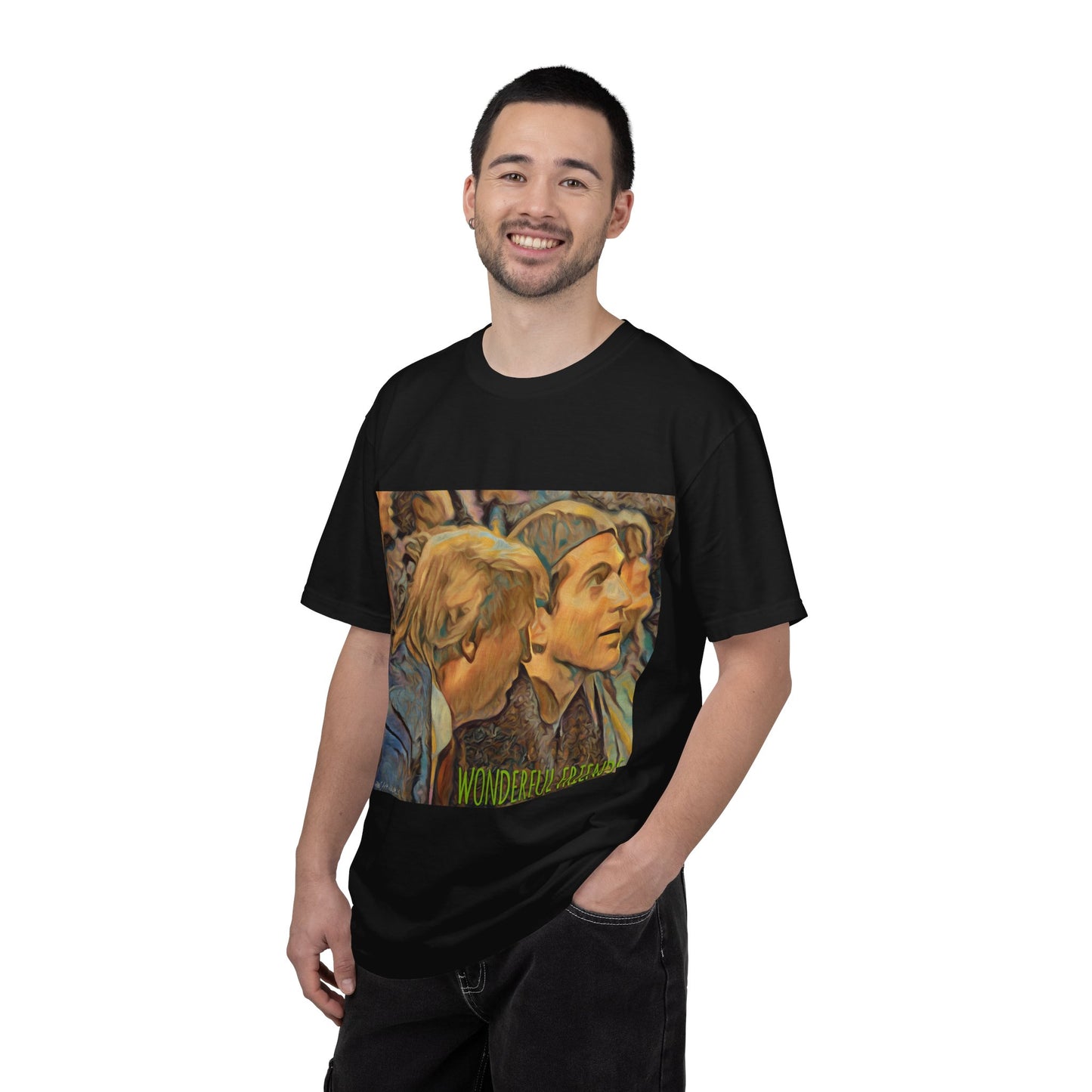 Vintage JFK, Jr & DJT Art T-Shirt – “Wonderful Friends” Graphic Tee