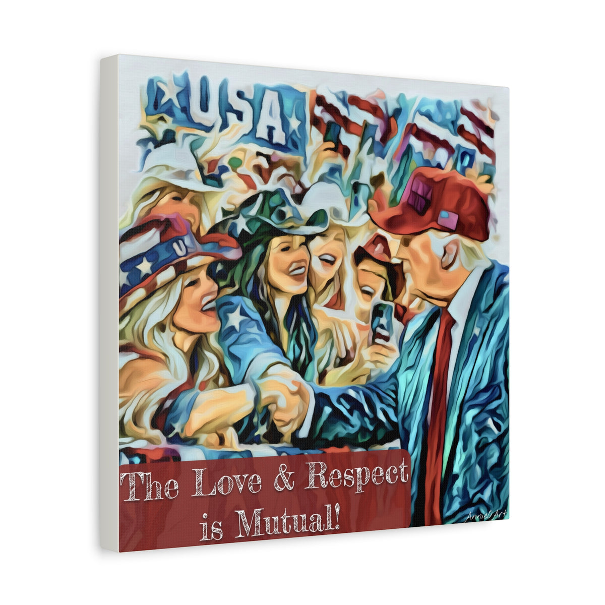 Trump Patriotic Crowd Canvas – "The Love & Respect is Mutual"