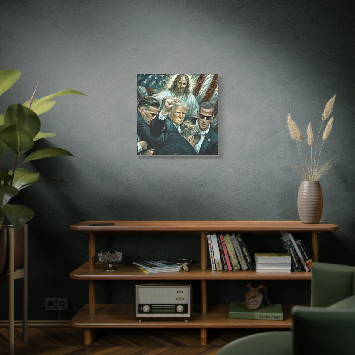 Trump With Jesus—Matte Canvas Art
