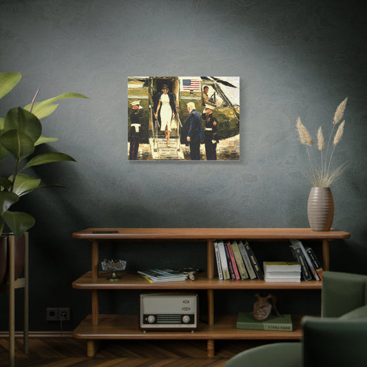 Marine One Arrival Canvas Print — Presidential Helicopter Scene Wall Art