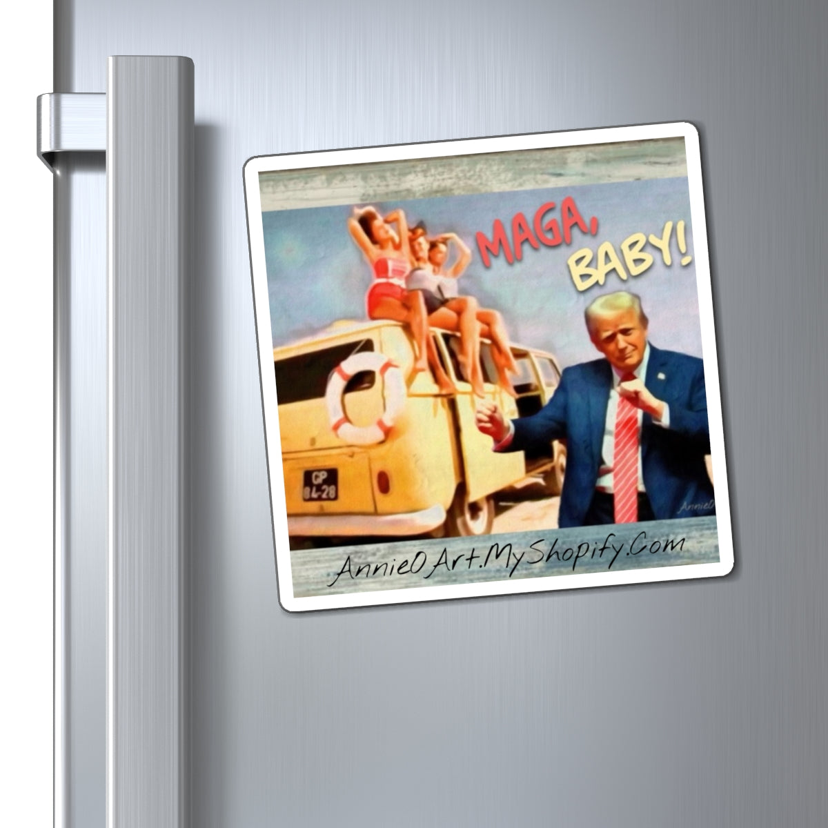 Magnet —Political MAGA Beach Retro