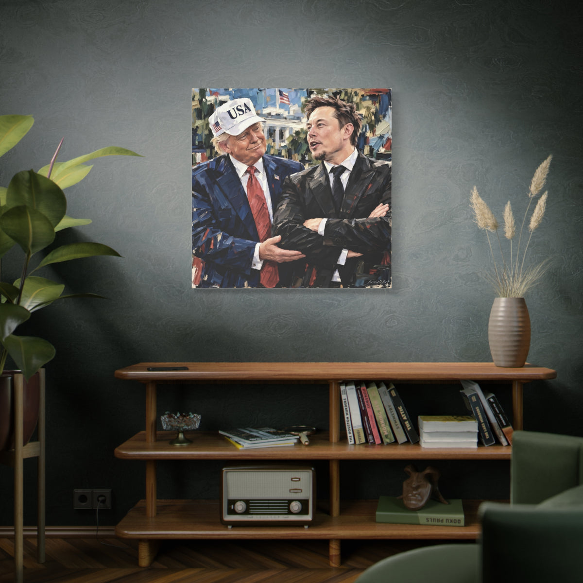 President Trump & Elon Musk Portrait Canvas