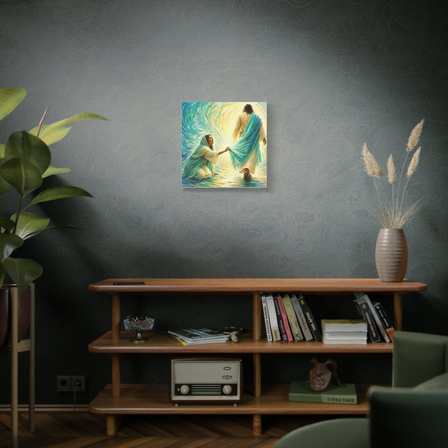 Jesus and the Woman Touching His Cloak - Inspirational Matte Canvas Wall Art