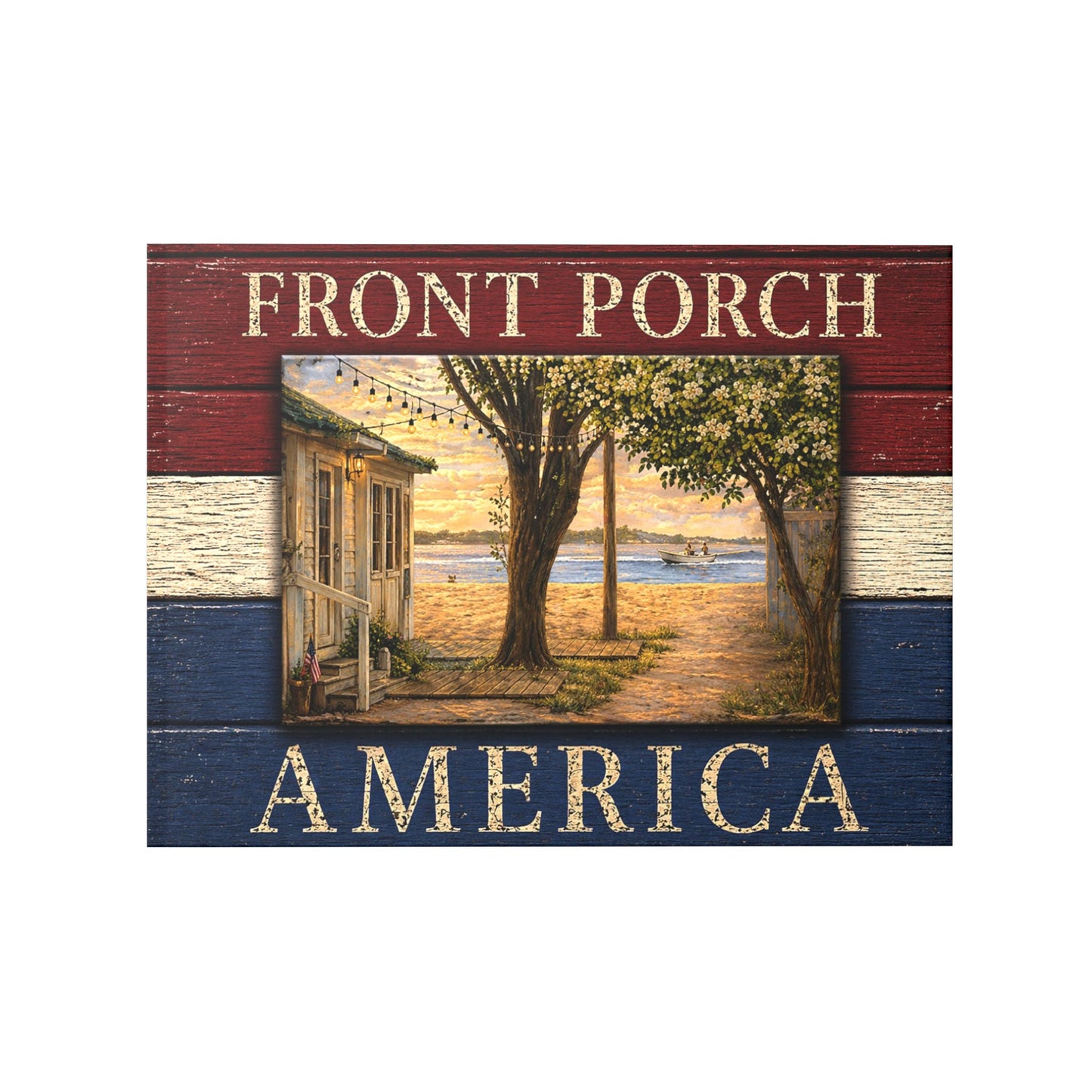 Front Porch America Hardcover Photo Book — Rustic Patriotic Keepsake