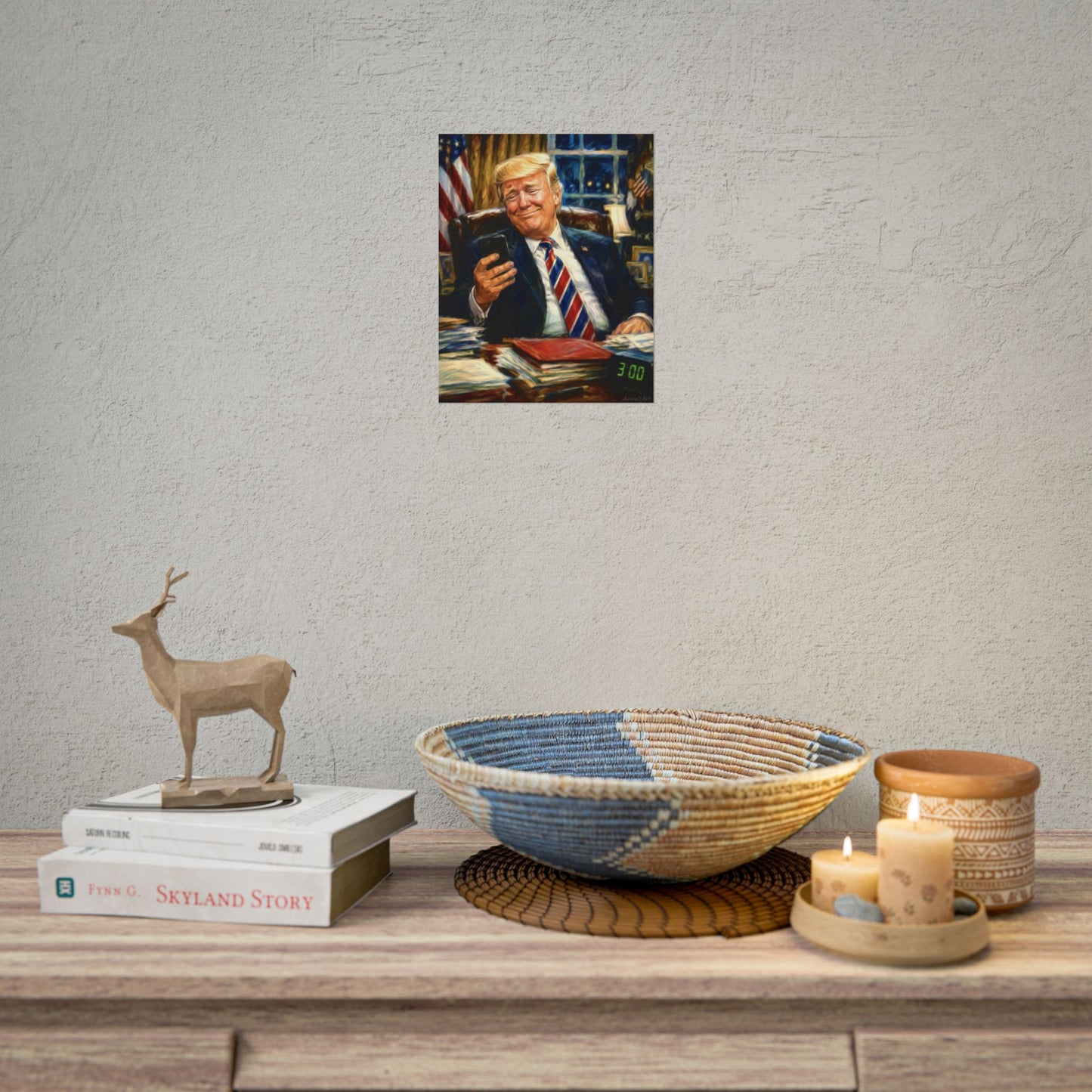 Rolled Poster — Playful President Trump Portrait Wall Art—Keyboard Warriors