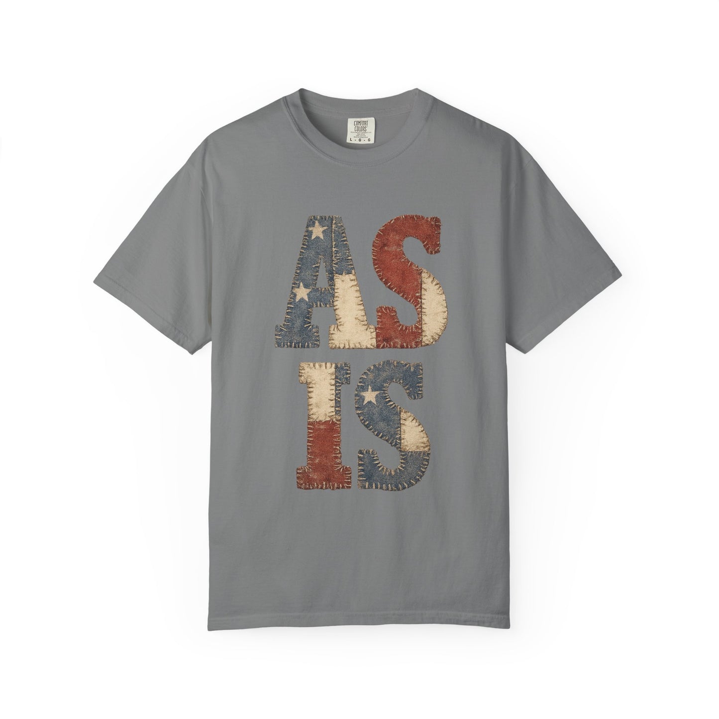 “AS IS” Quilt-look Vintage Flag Graphic T-Shirt