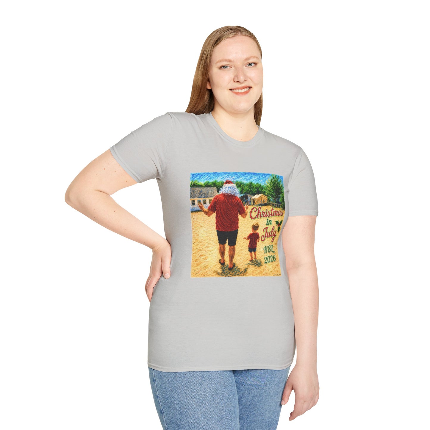 T-Shirt — Christmas in July Santa Beach Graphic Tee