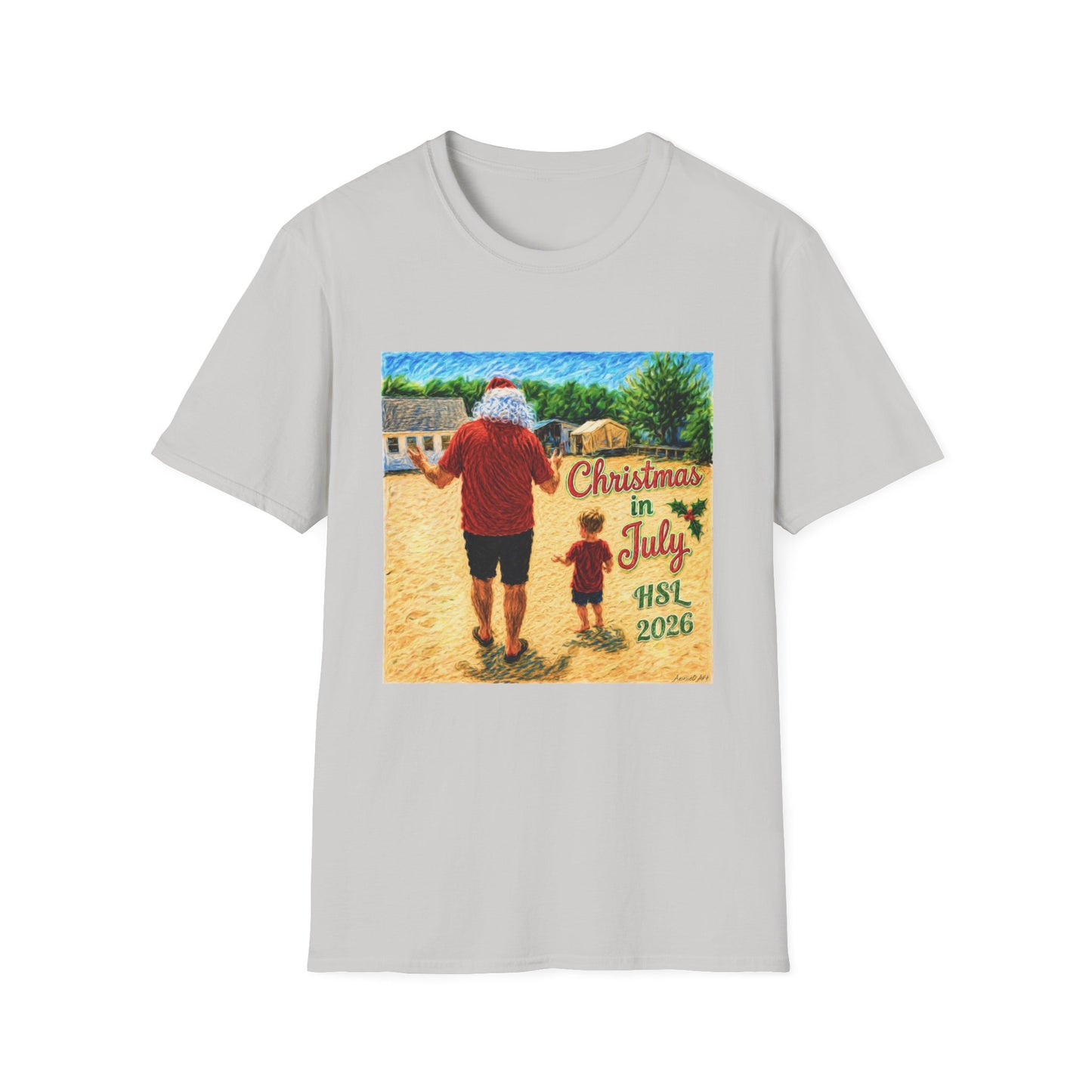 T-Shirt — Christmas in July Santa Beach Graphic Tee