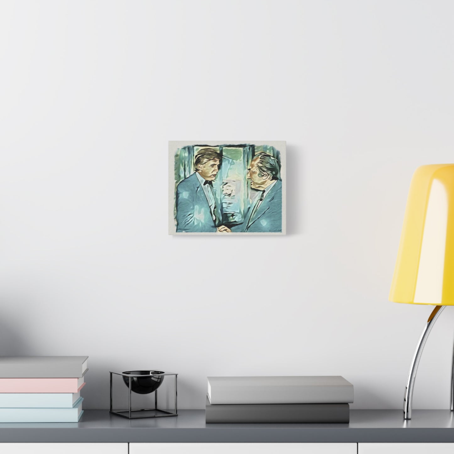 Vintage Trump & his Dad Portrait Canvas Print