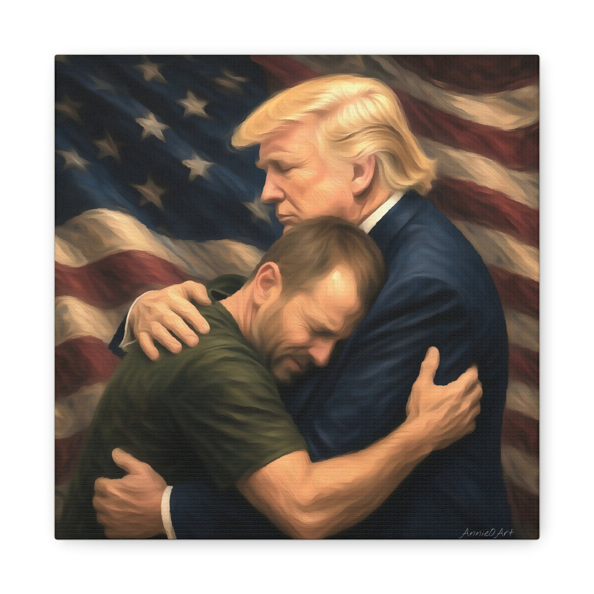 Trump Hug ‘THE LOVE GOES BOTH WAYS’ Canvas Print — Wall Art