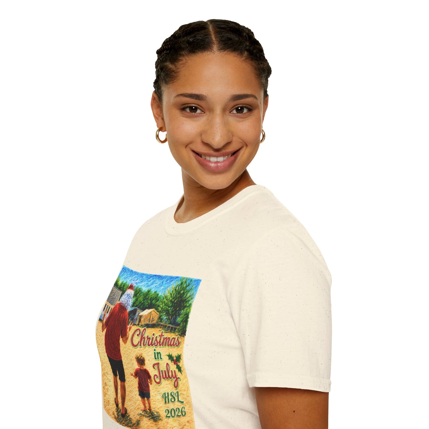 T-Shirt — Christmas in July Santa Beach Graphic Tee
