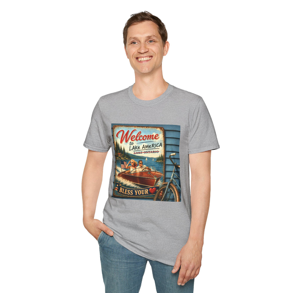 Lake America Welcome T-Shirt — Vintage Lake America Boating Vacation Tee