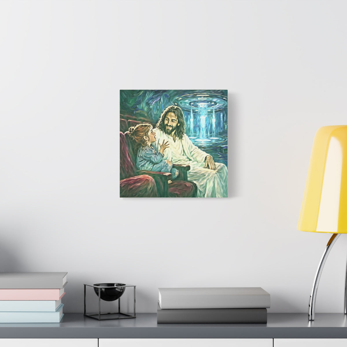 Jesus with Child Matte Canvas Wall Art — Stretched 1.25" Inspirational Christian Decor