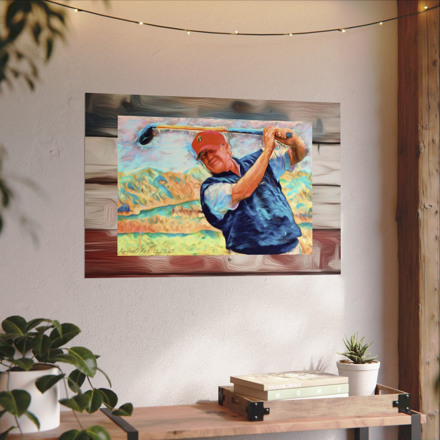 Golf Swing Watercolor Poster — Textured Matte Golf Wall Art