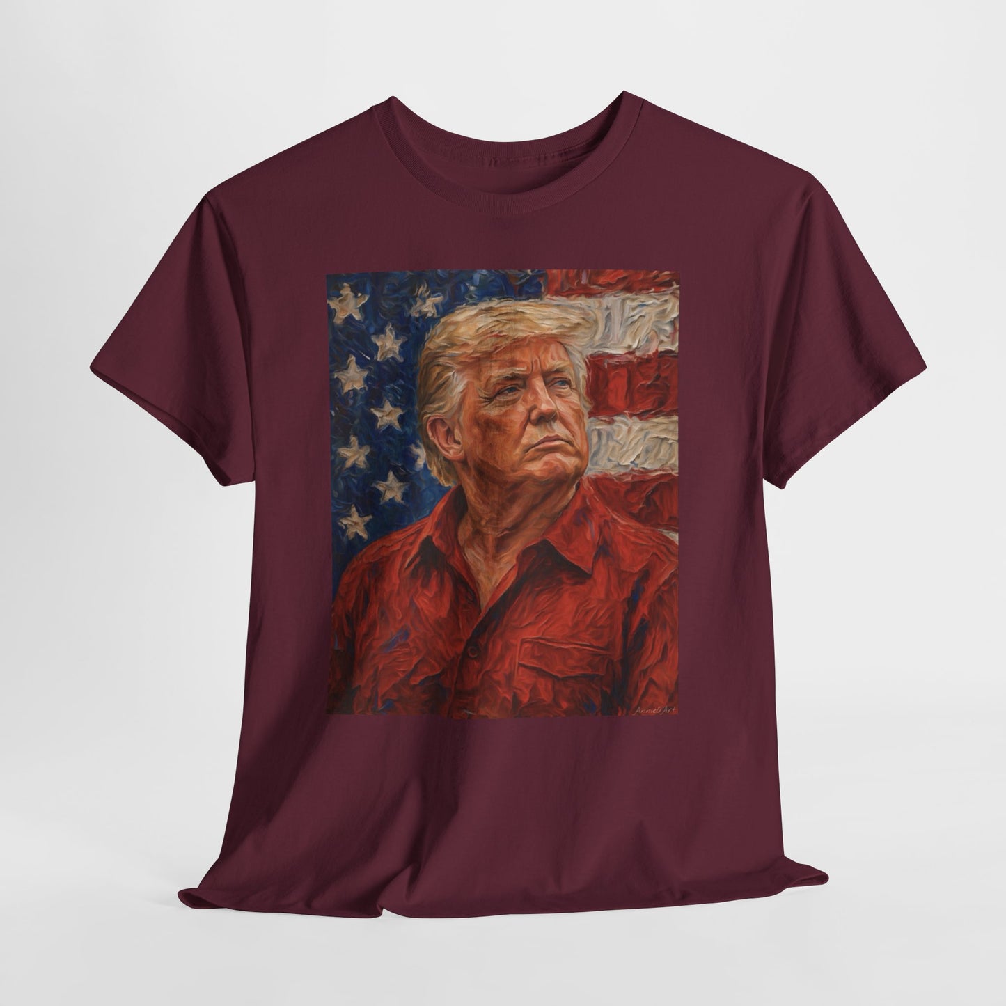 Trump Patriotic Portrait Tee — American Flag Portrait Graphic T-Shirt