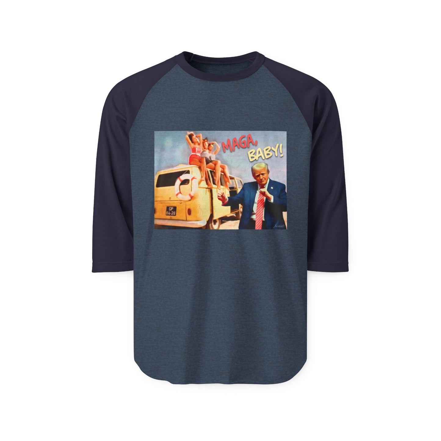 Raglan Shirt — 'MAGA Baby' Vintage Political Graphic Tee