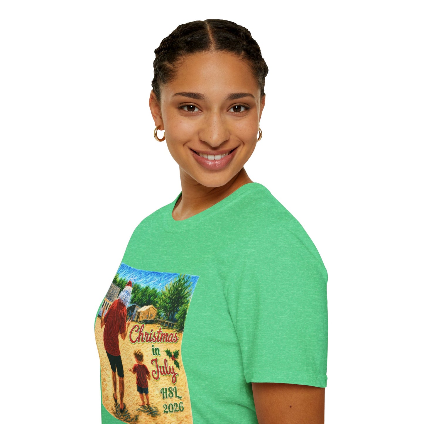 T-Shirt — Christmas in July Santa Beach Graphic Tee