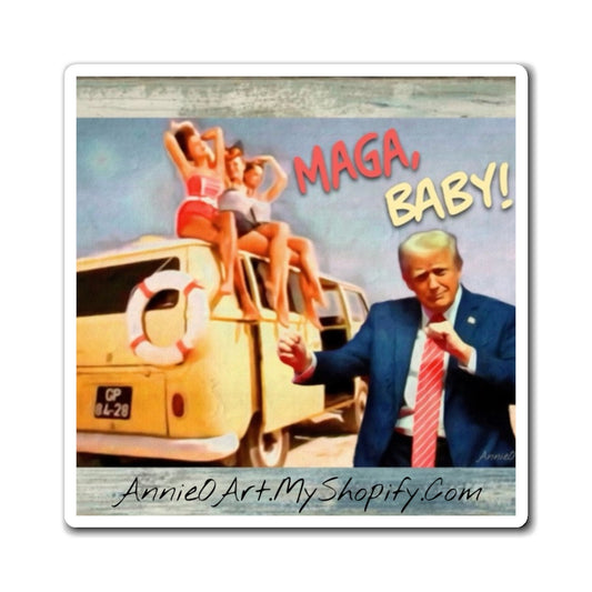 Magnet —Political MAGA Beach Retro