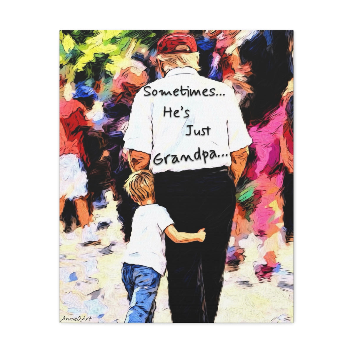 Sometimes… He's Just Grandpa —Trump Heartwarming Stretched Canvas Wall Art