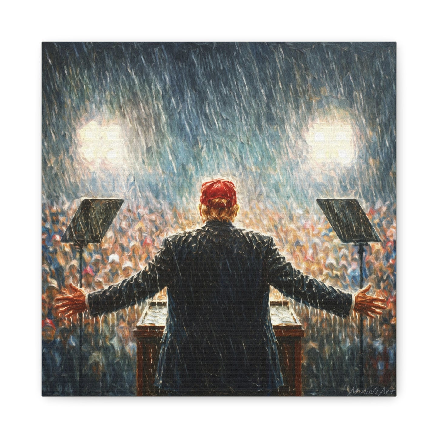 Trump Rally Canvas —Miami Rally “Baptism by Storm” Wall Art