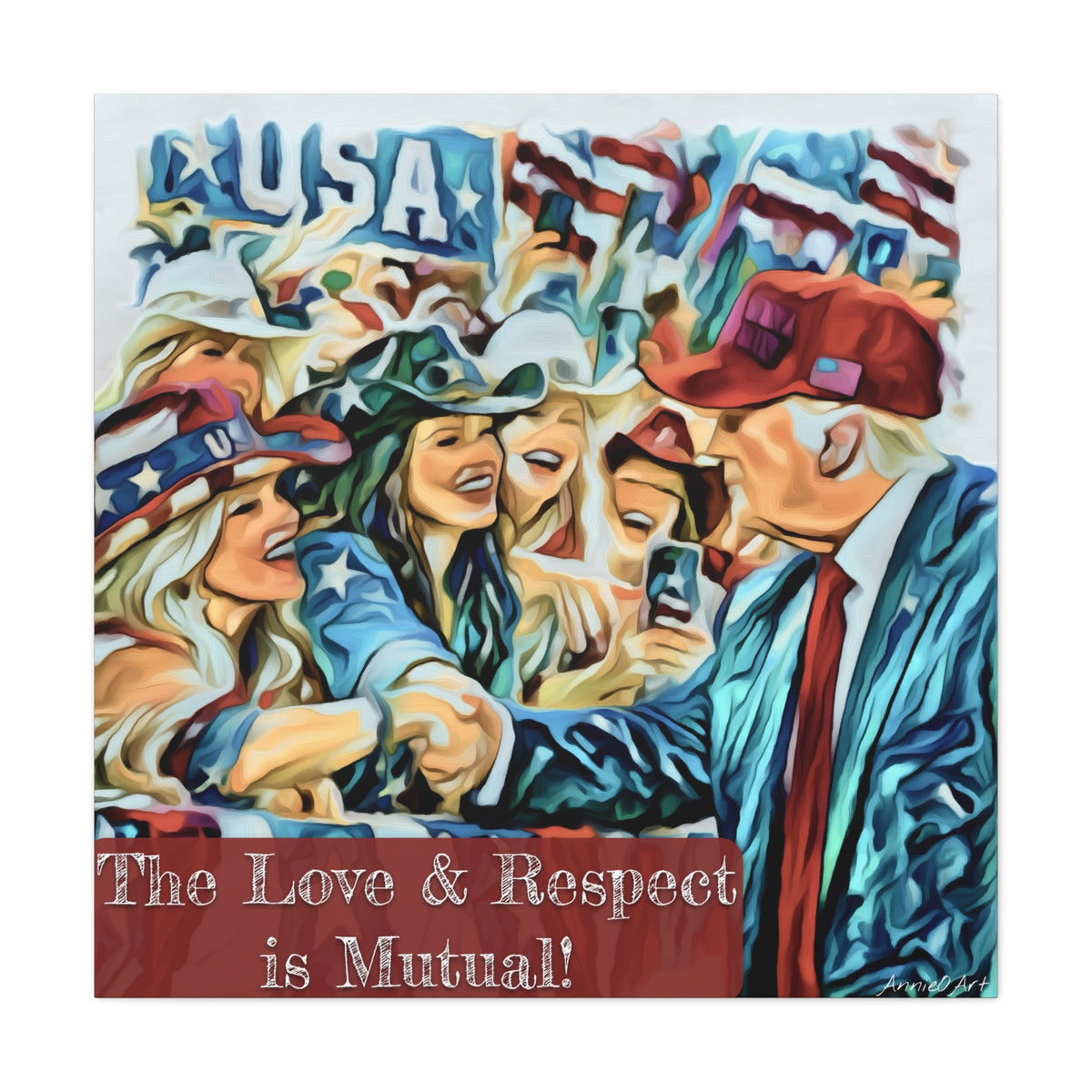 Trump Patriotic Crowd Canvas – "The Love & Respect is Mutual"