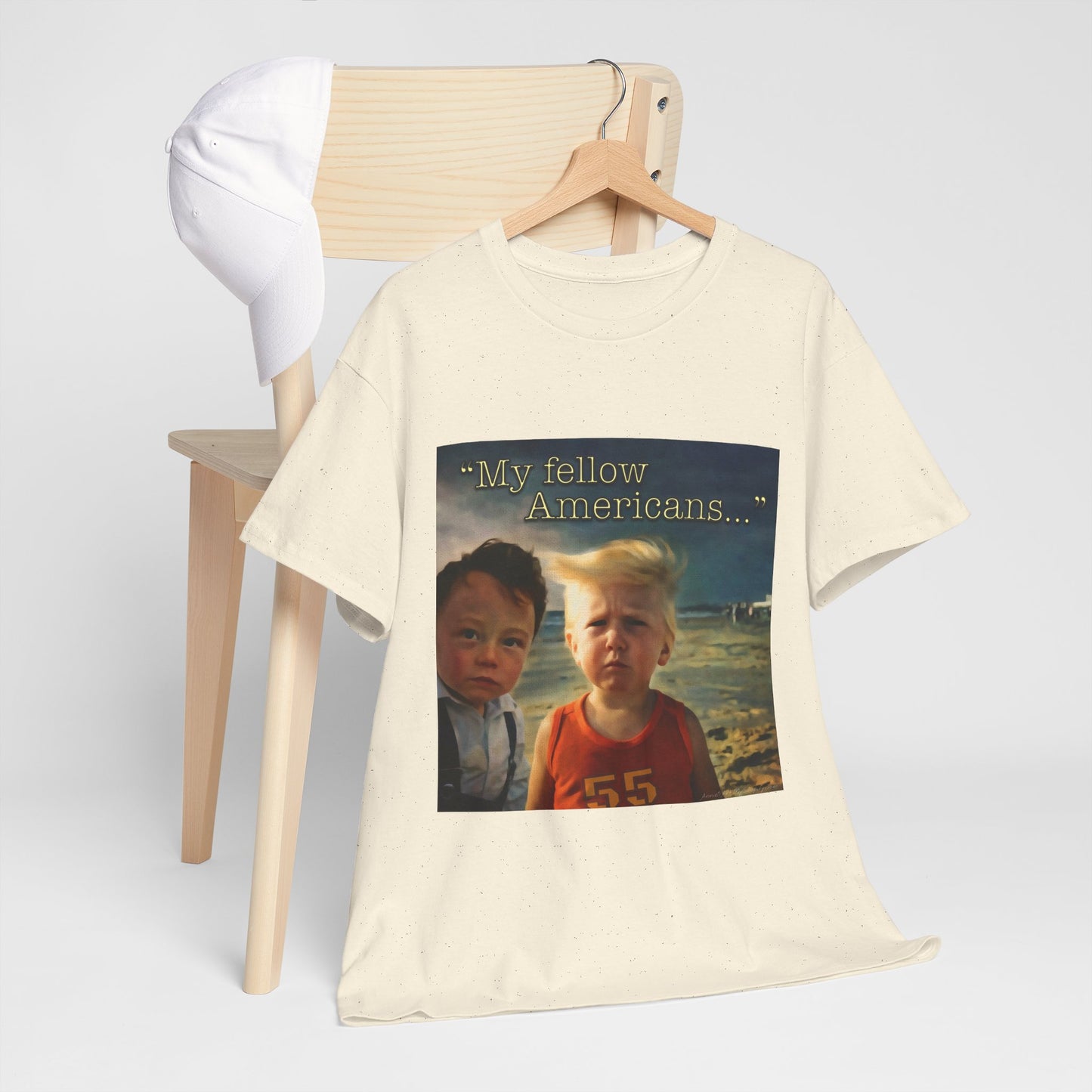 ‘55’ Vintage Meme Tee — "My fellow Americans..." Funny Retro Graphic T-Shirt