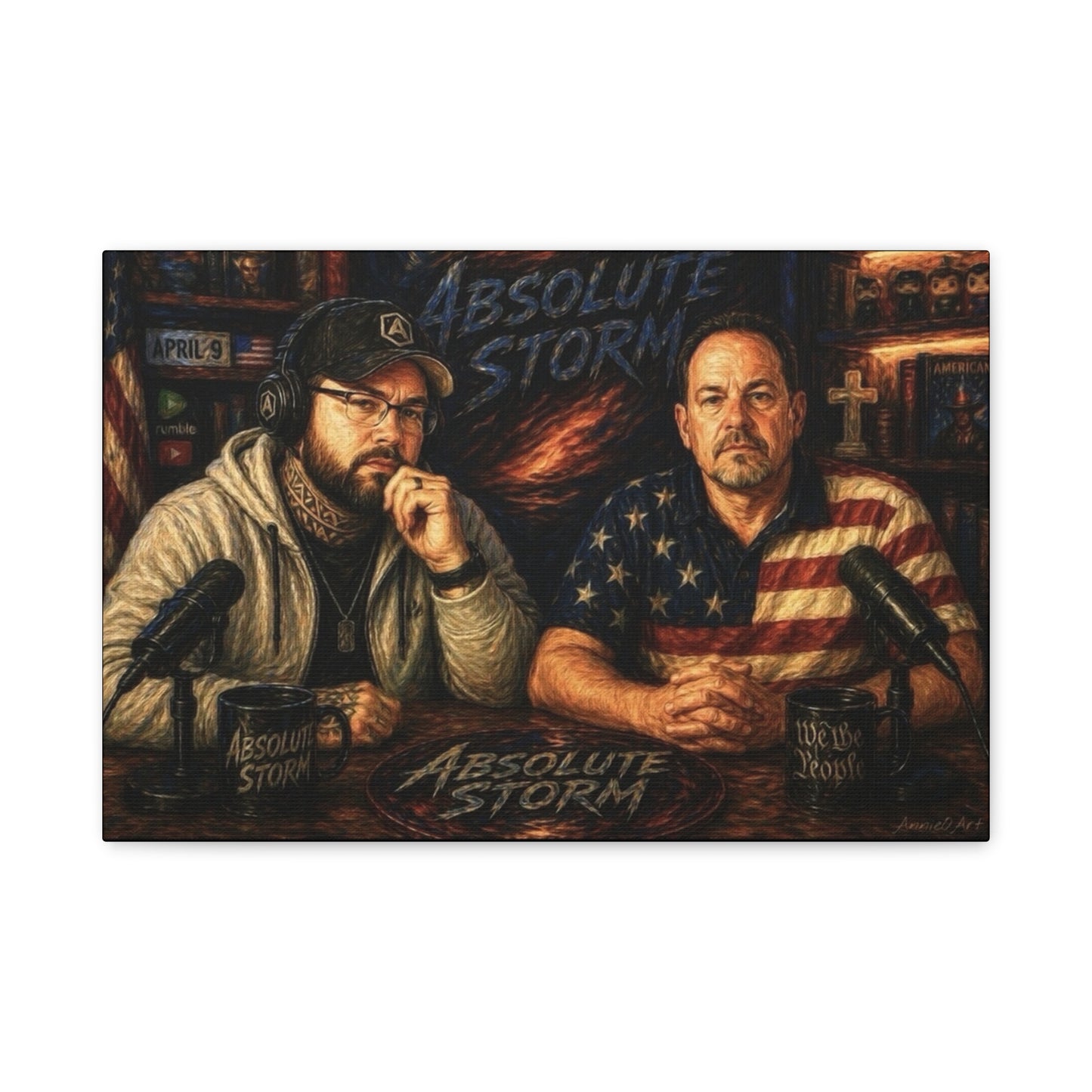 Podcast Art Canvas – "Absolute Storm" Hosts Portrait Matte Stretched Print