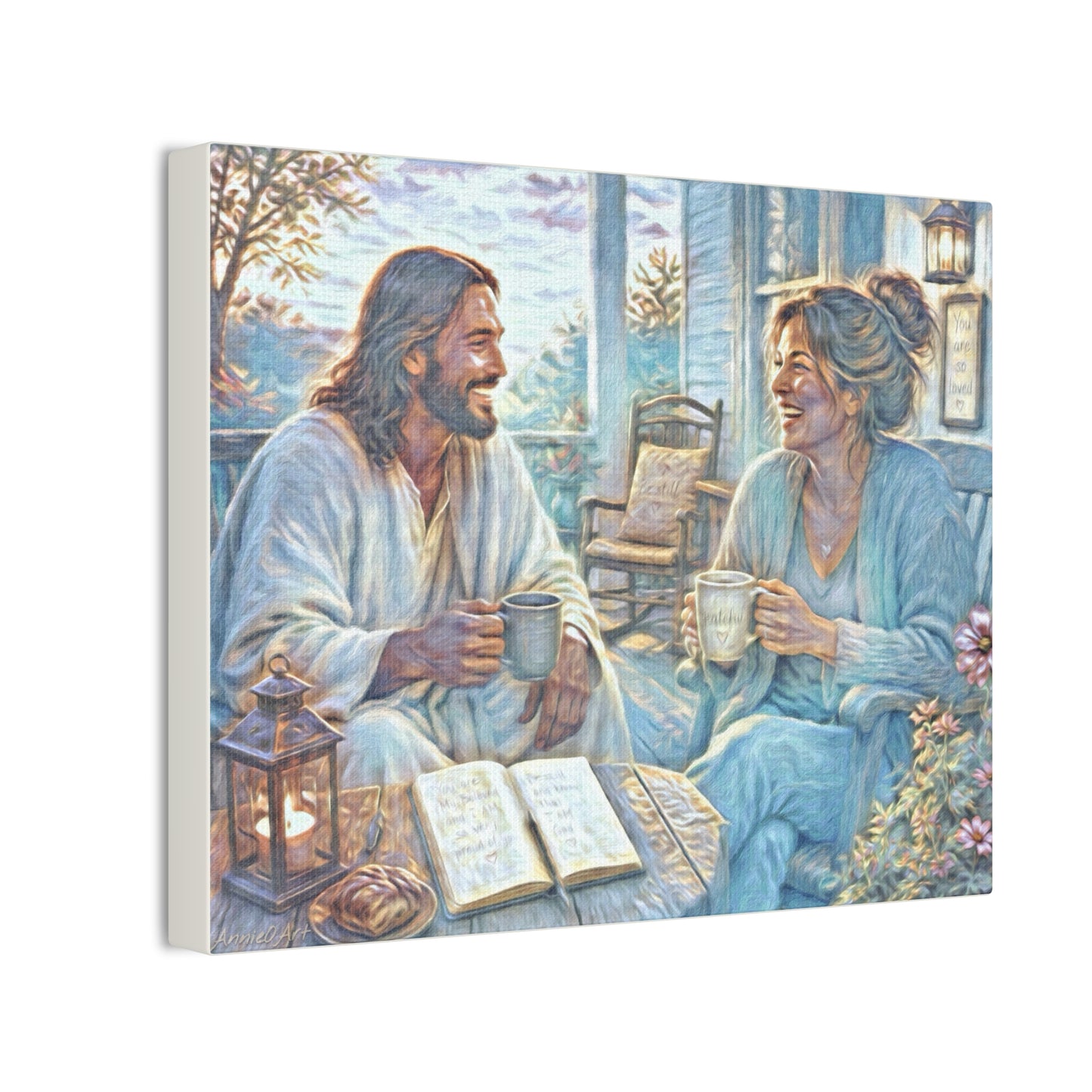 Coffee with Jesus Canvas Wall Art