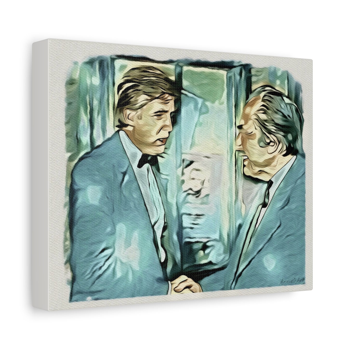 Vintage Trump & his Dad Portrait Canvas Print