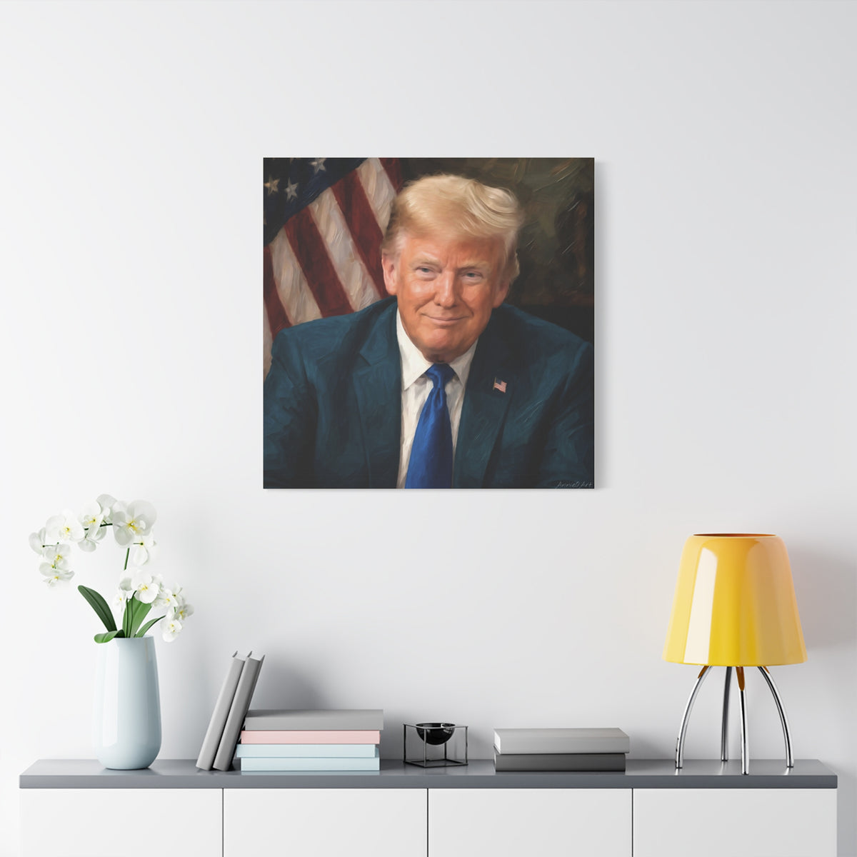 Trump Patriotic Portrait Matte Canvas (Stretched)