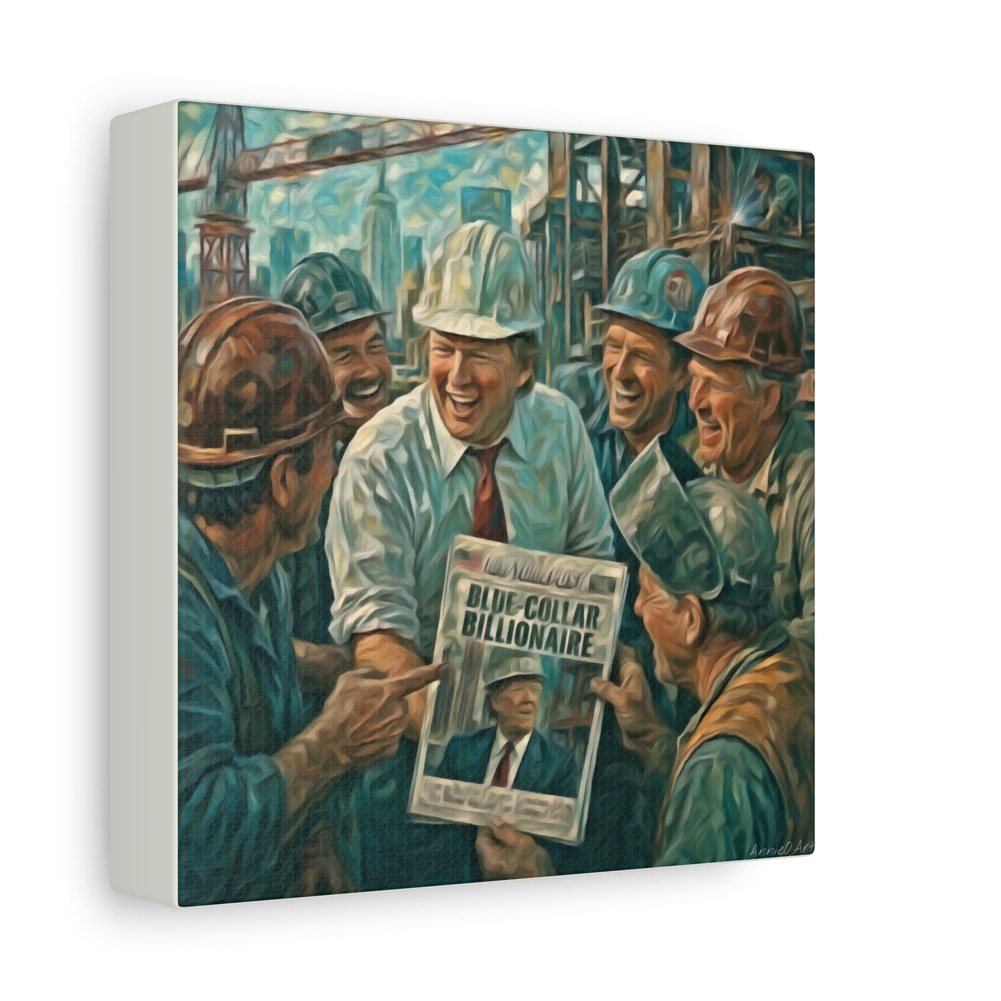 Trump Blue-Collar Billionaire Canvas Print — Vintage Labor Wall Art