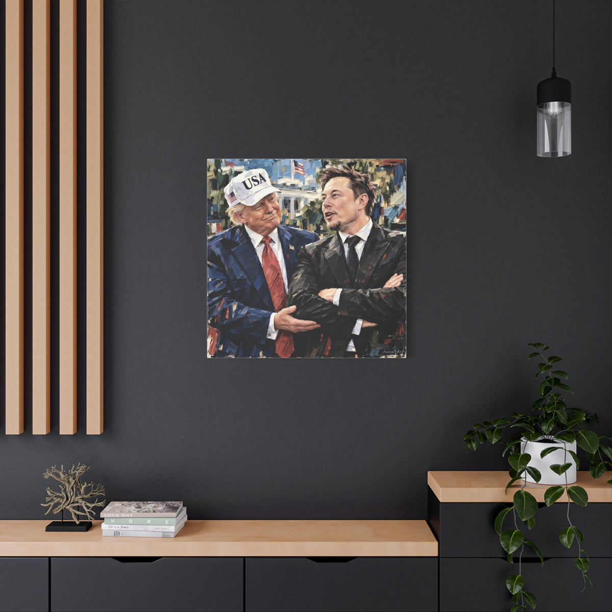 President Trump & Elon Musk Portrait Canvas
