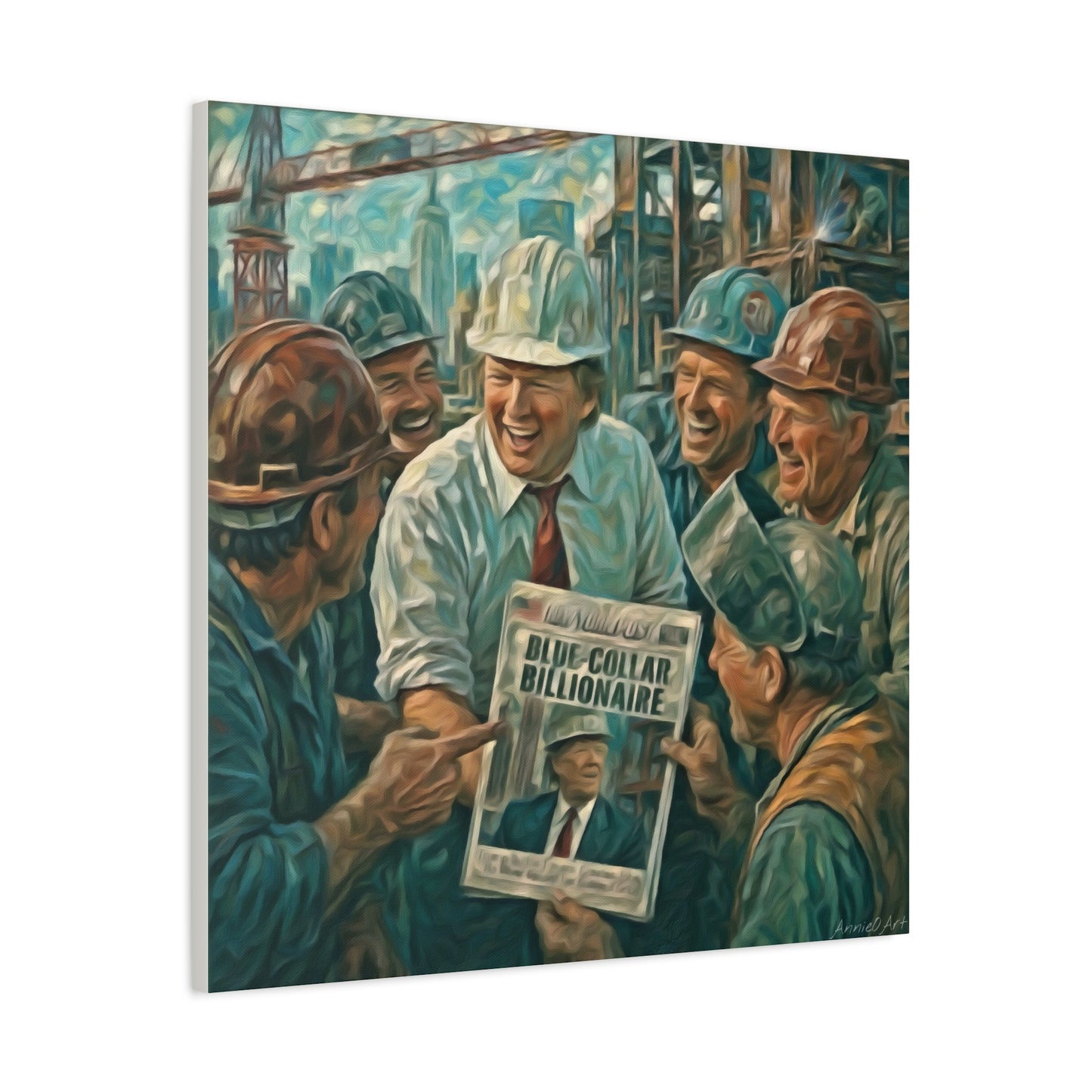 Trump Blue-Collar Billionaire Canvas Print — Vintage Labor Wall Art