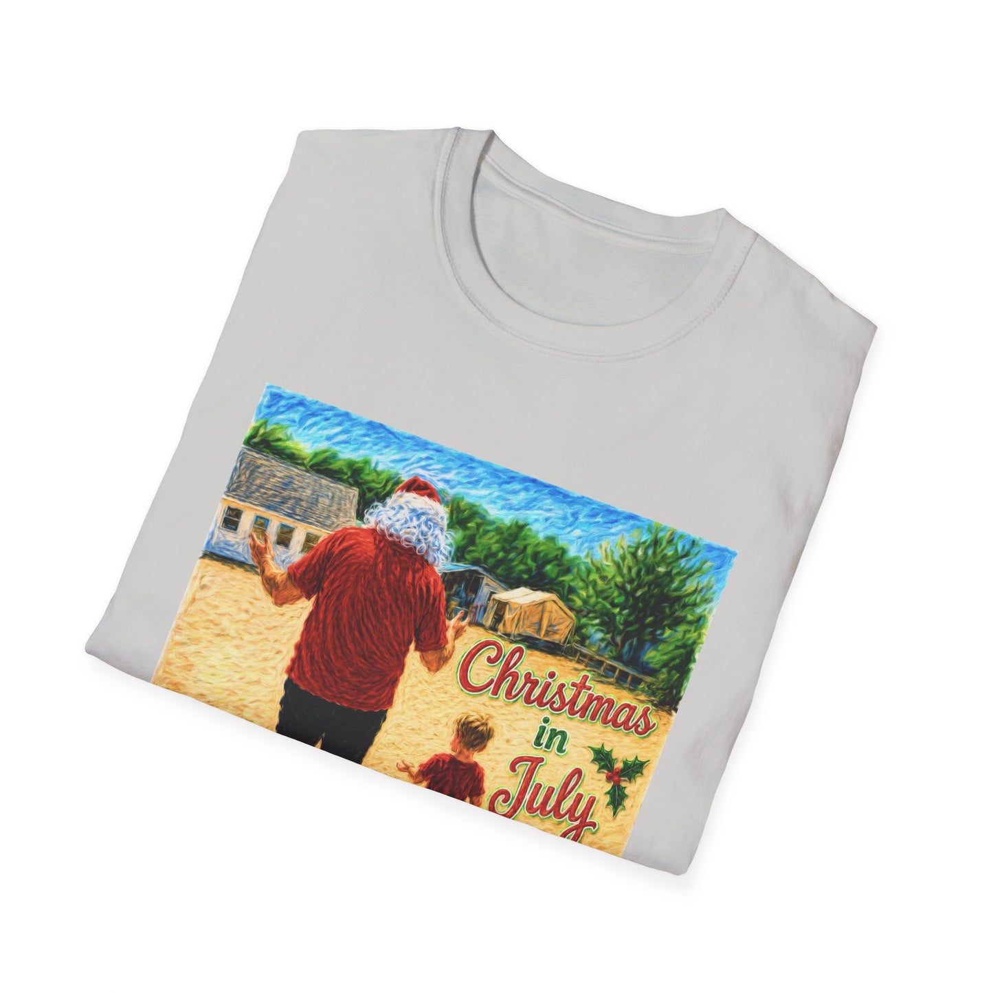 T-Shirt — Christmas in July Santa Beach Graphic Tee