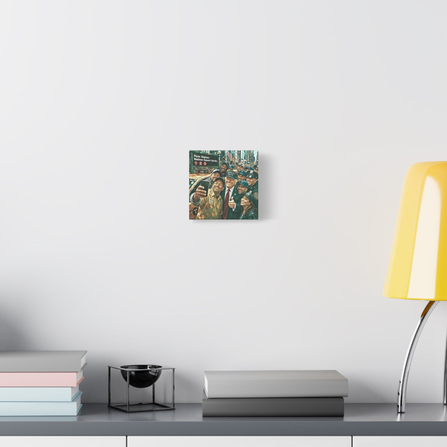 NYC❤️DJT—Trump New York Taxi Selfie Matte Canvas Wall Art — Stretched 1.25"