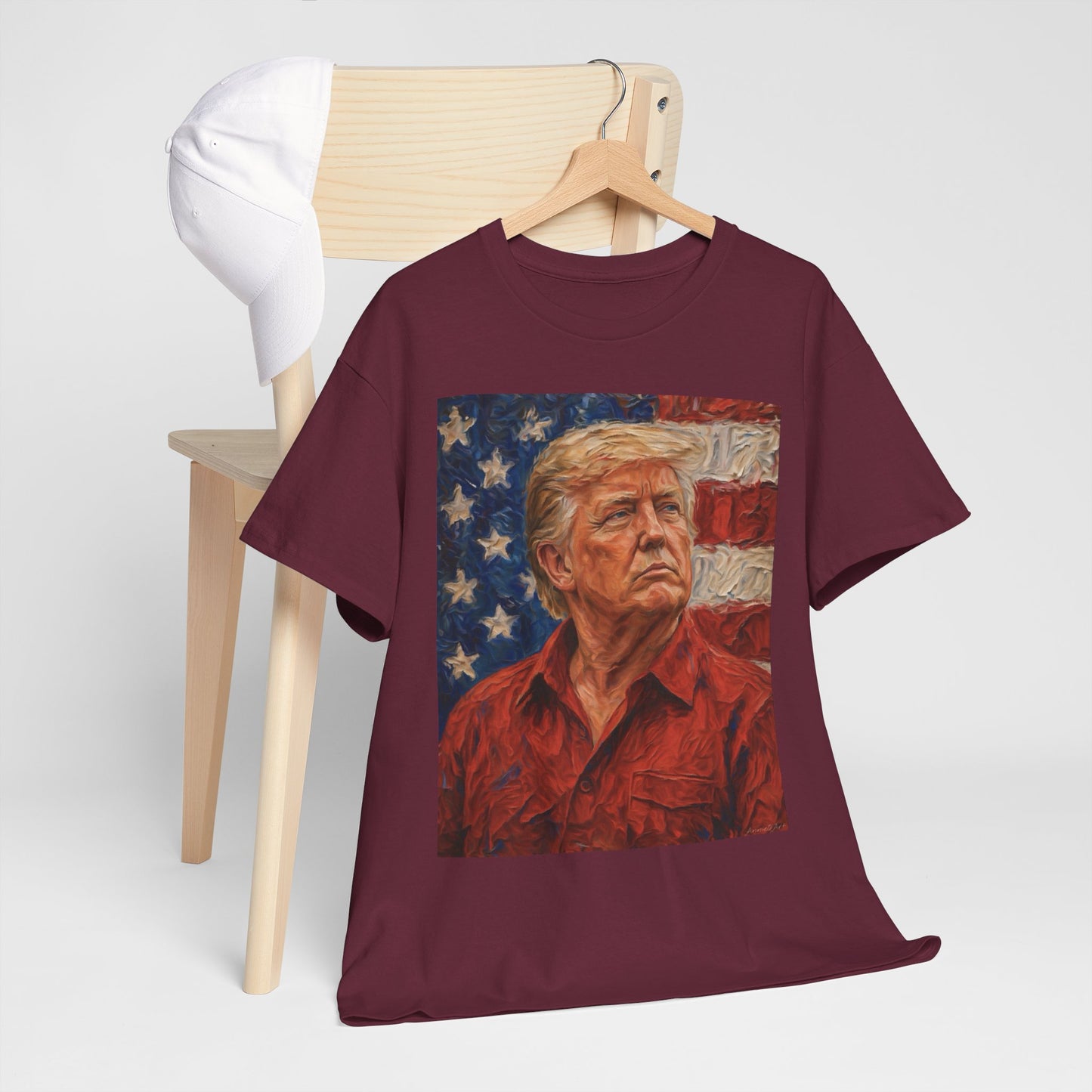 Trump Patriotic Portrait Tee — American Flag Portrait Graphic T-Shirt