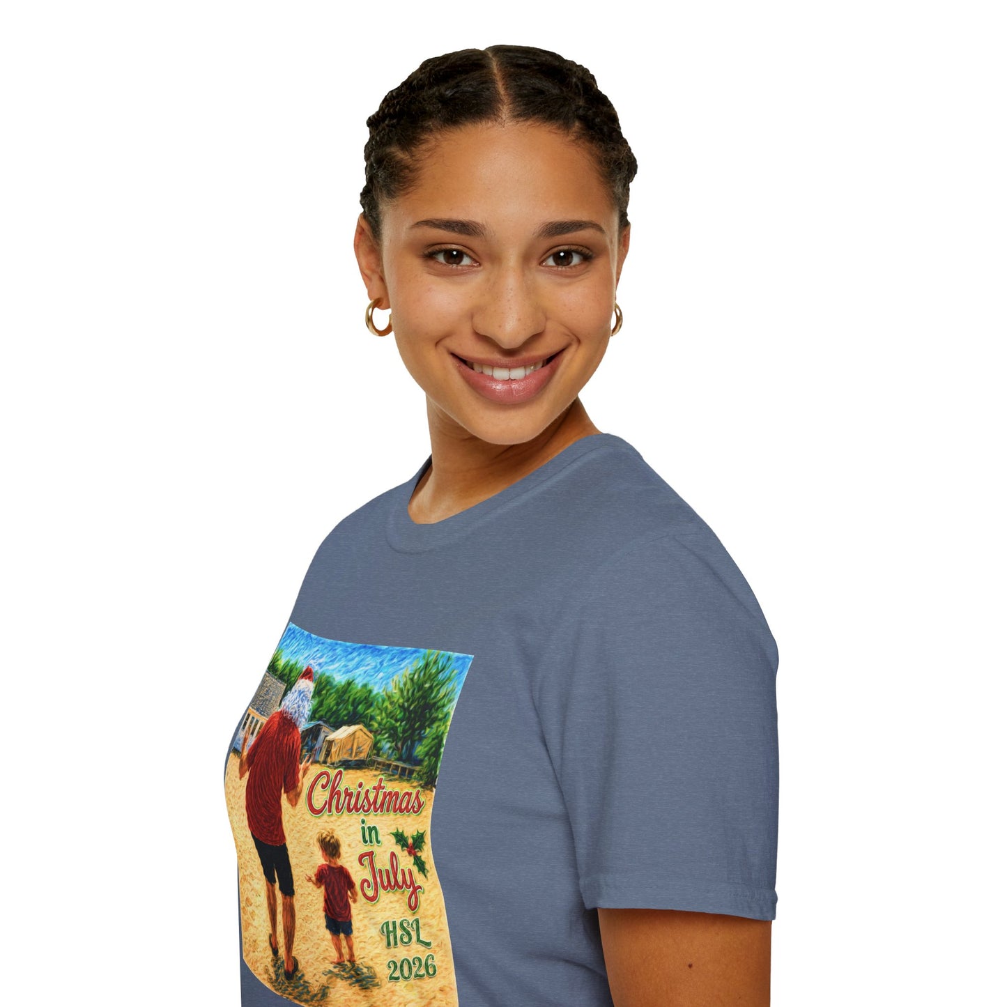 T-Shirt — Christmas in July Santa Beach Graphic Tee