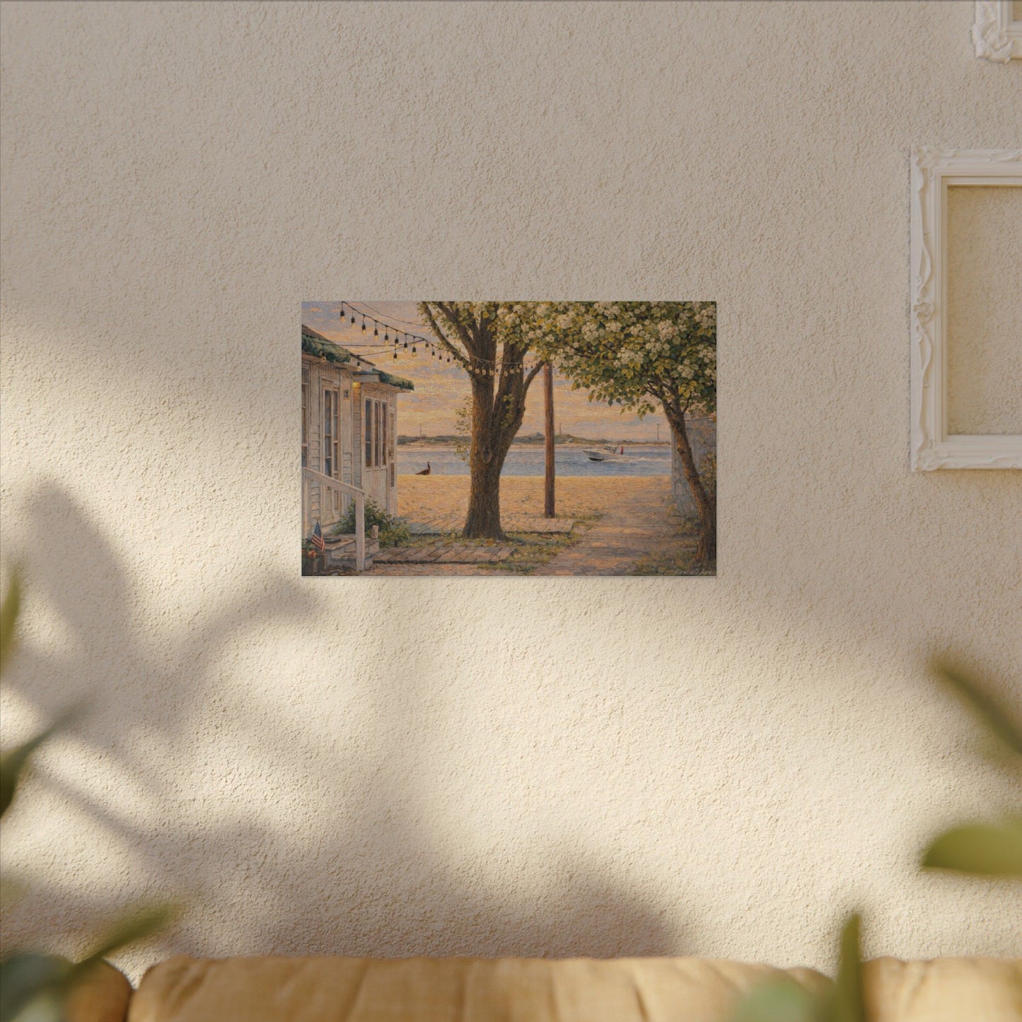 Beach Bungalow Canvas Print — Beach Sunset Coastal Wall Art