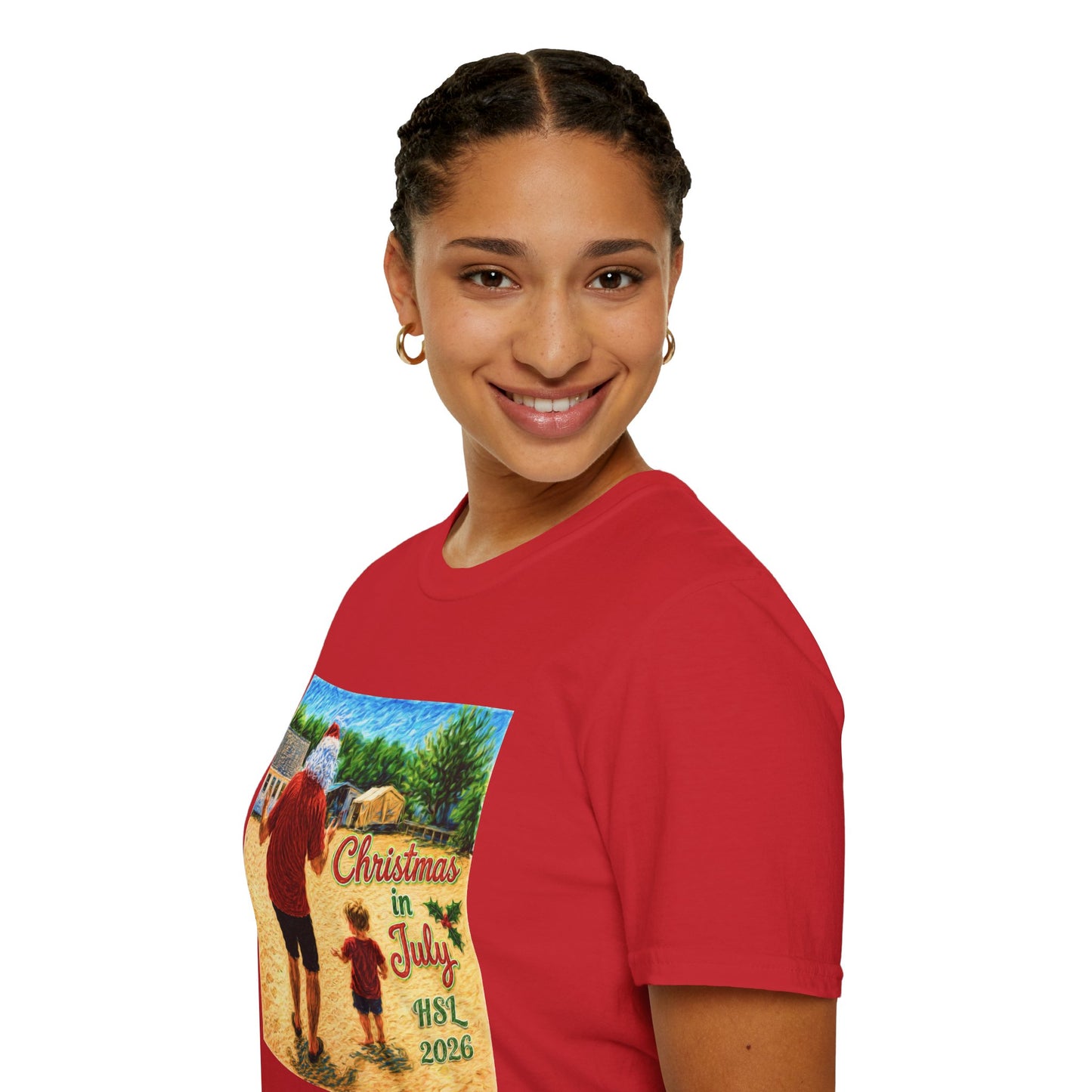 T-Shirt — Christmas in July Santa Beach Graphic Tee