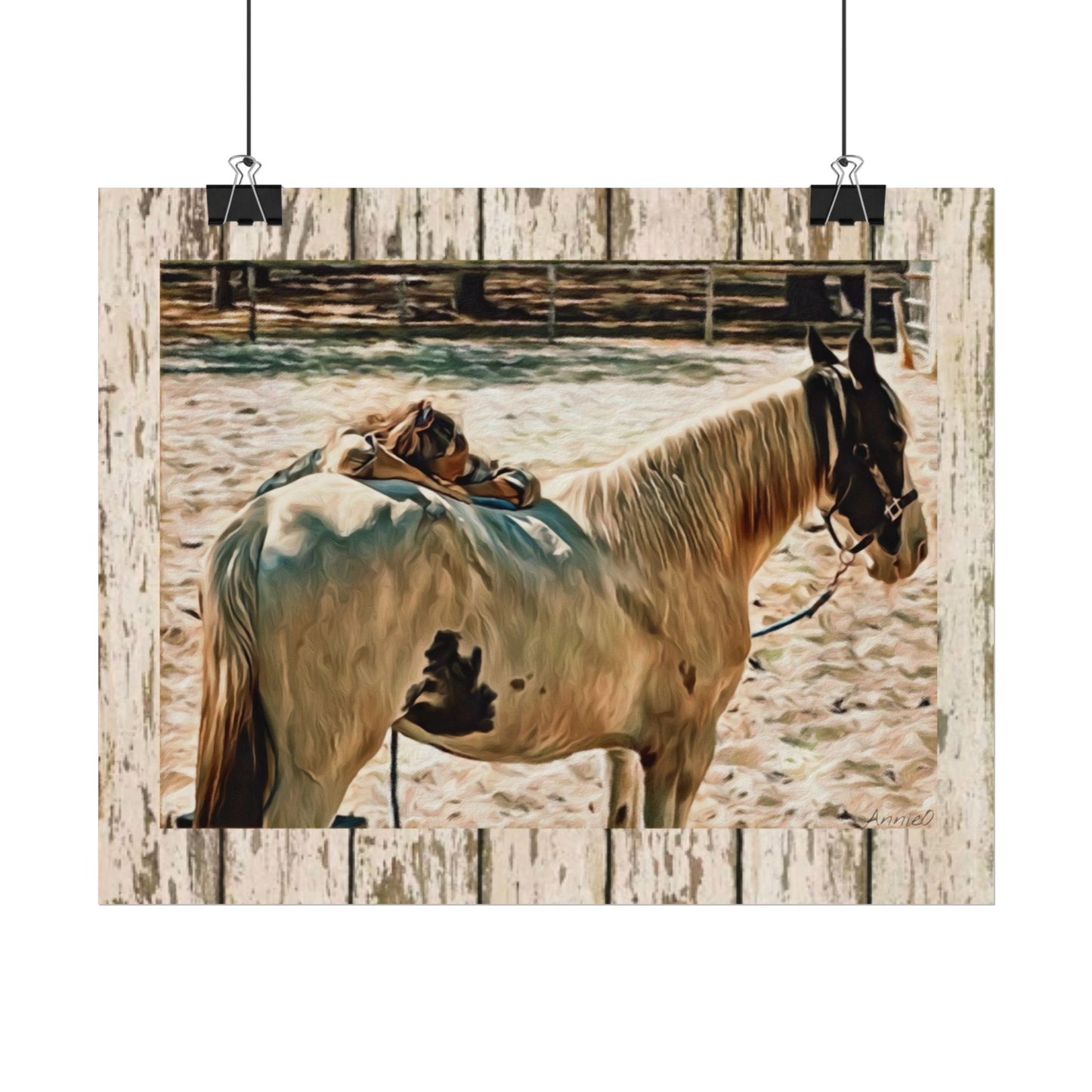 Horse Matte Poster- Art Show Ribbon Winner – Rustic Barnwood Art Print - Equine Therapy