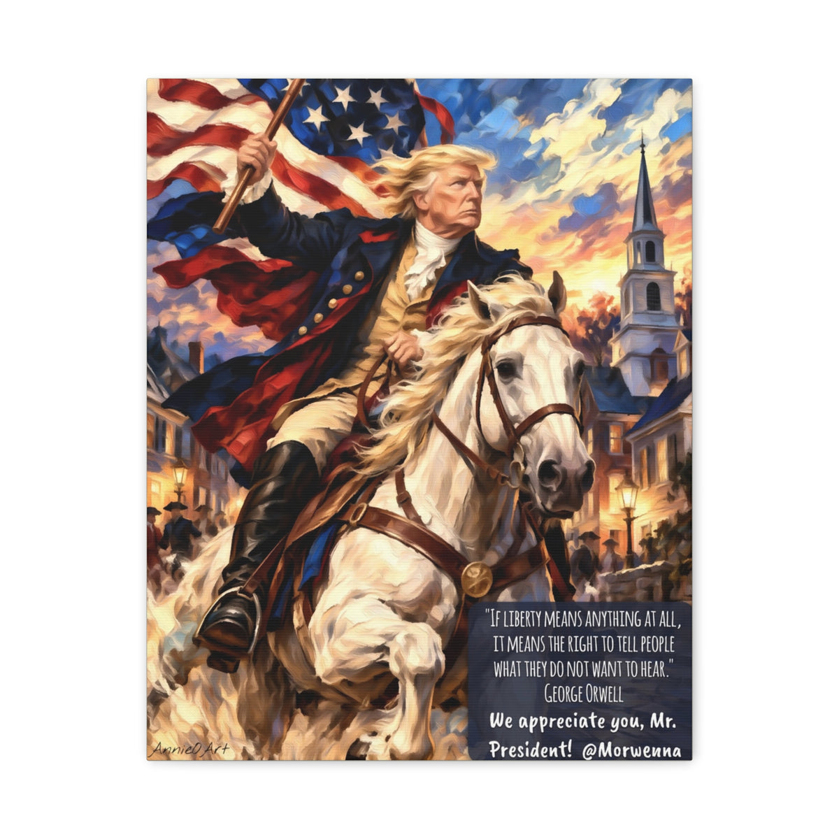 Patriotic Trump Canvas Print — 'We Appreciate You, Mr. President' Matte Stretched Wall Art