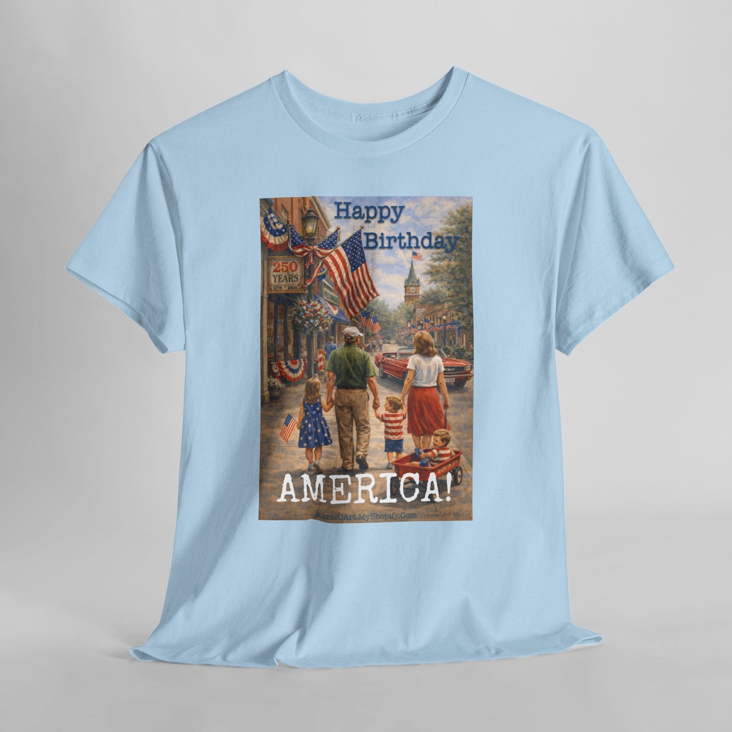 250th Patriotic "Happy Birthday America!" T-Shirt — Vintage Fourth of July Tee