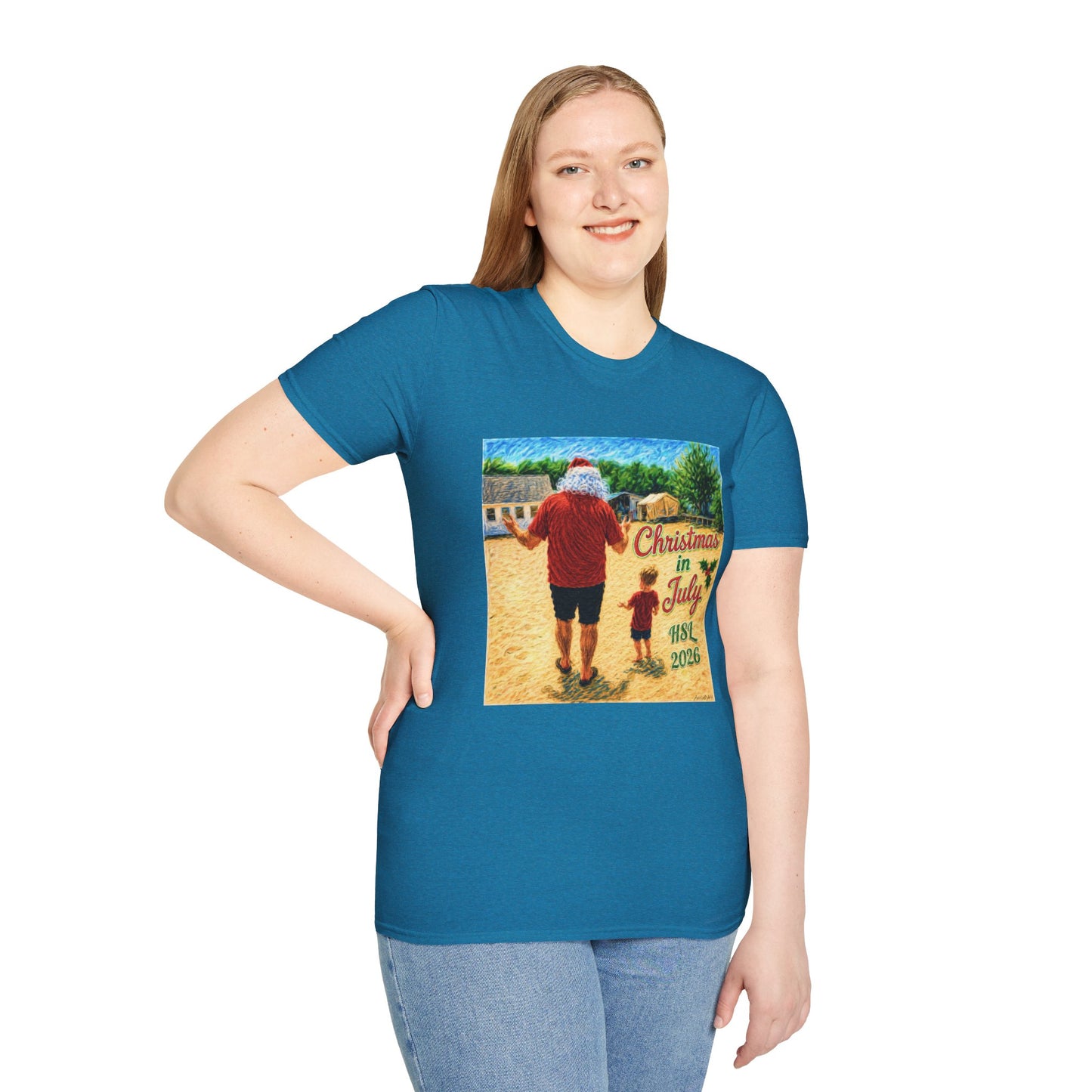 T-Shirt — Christmas in July Santa Beach Graphic Tee