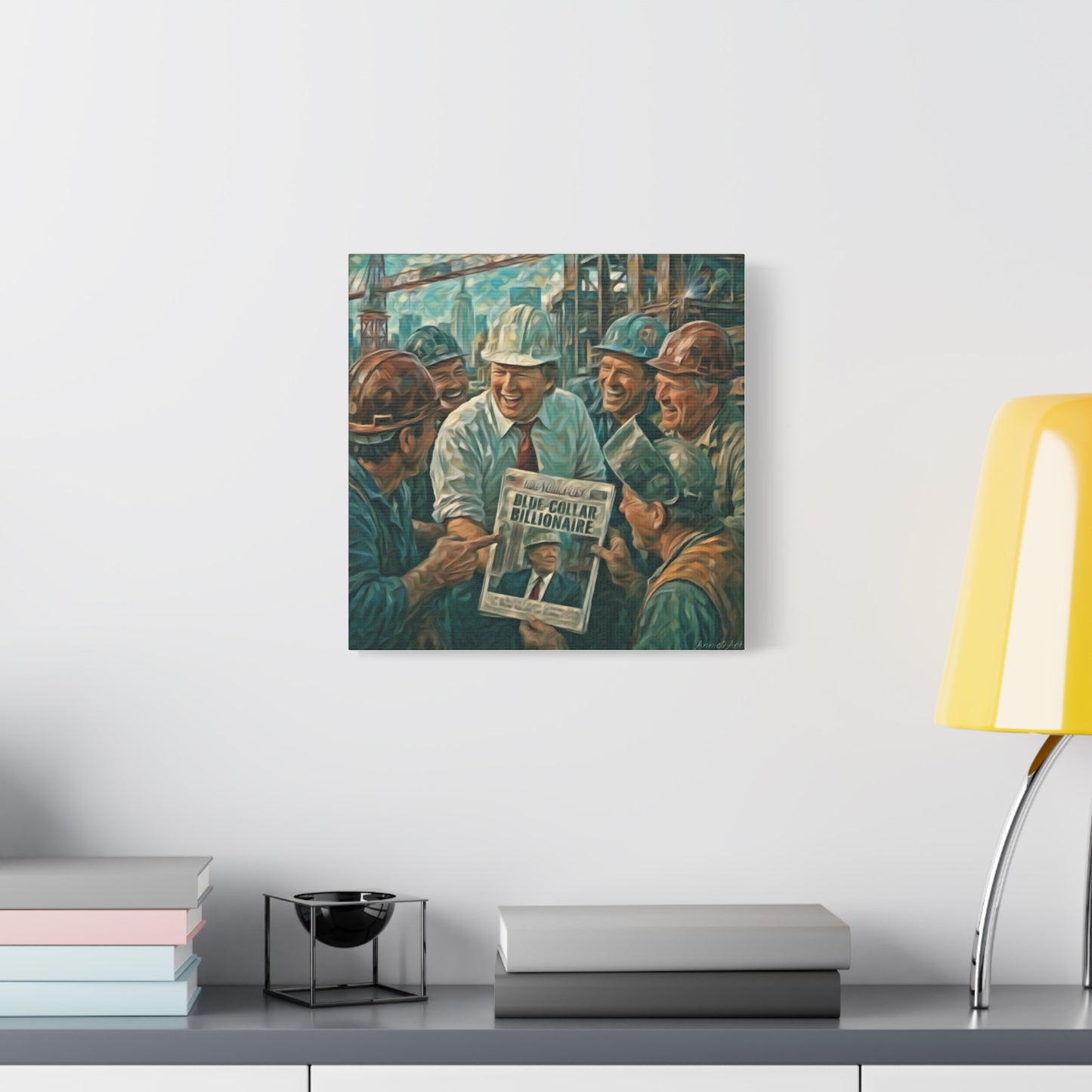 Trump Blue-Collar Billionaire Canvas Print — Vintage Labor Wall Art