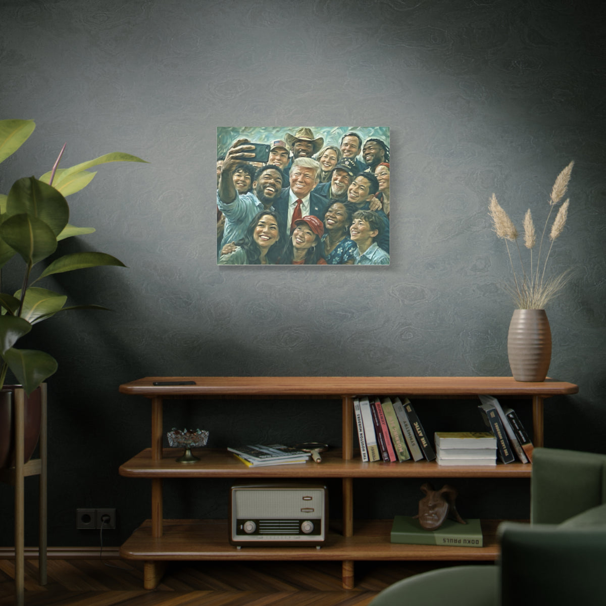 Trump Selfie Matte Canvas Print — Portrait Wall Art