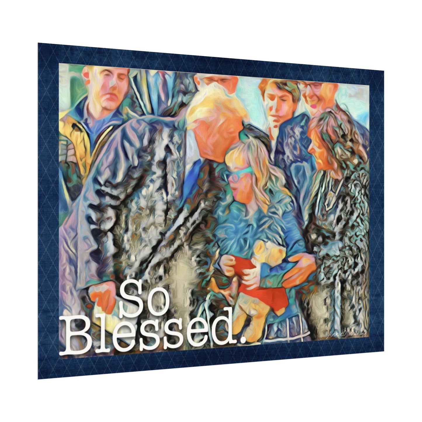 So Blessed Watercolor Poster — Textured Matte Inspirational Wall Art