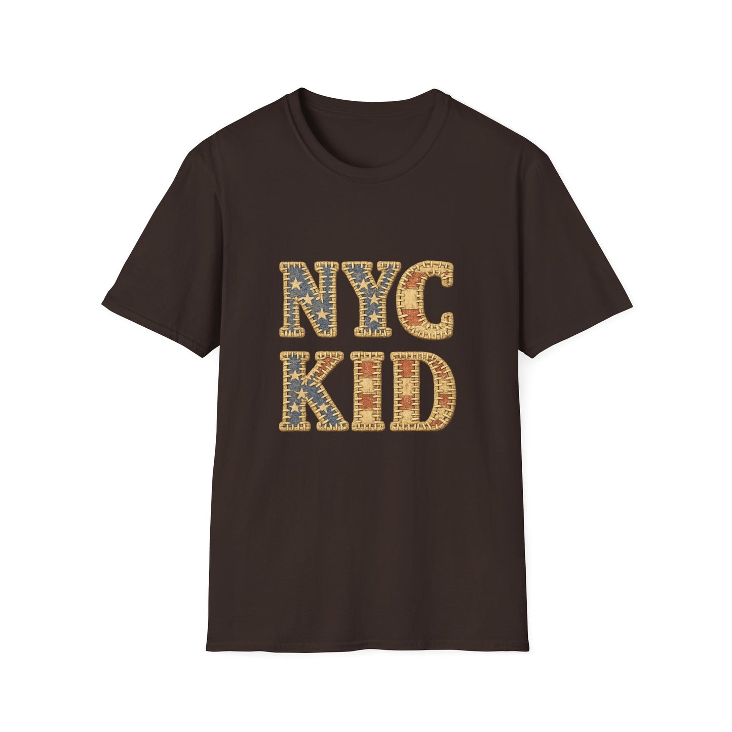 NYC Kid T-Shirt — New York City Vintage Flag Quilt-look Tee